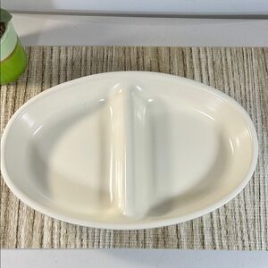 Pfaltzgraff Sunrise divided dish cream color